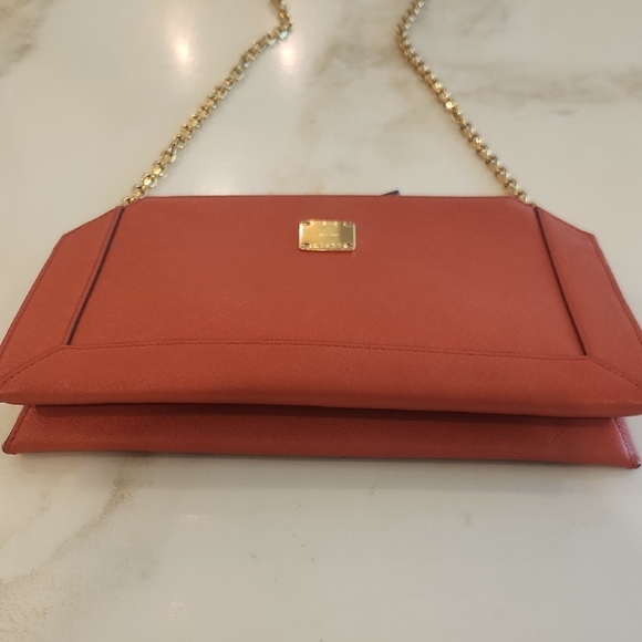 MCM Slim 3 Way Crossbody Bag Gold Chain. Gorgeous Coral Color! - Picture 8 of 12